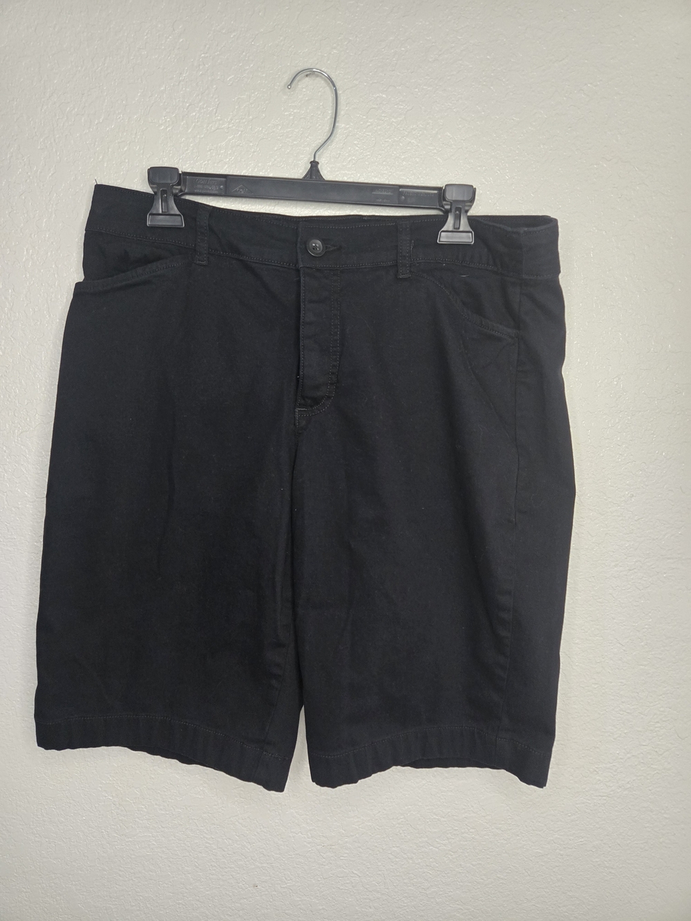 St. John's Bay Women's Black Bermuda Shorts - Classic Flat Front